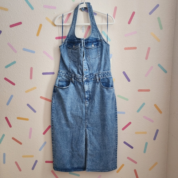 Universal Thread Denim Halter Midi Dress NWT - Picture 6 of 13